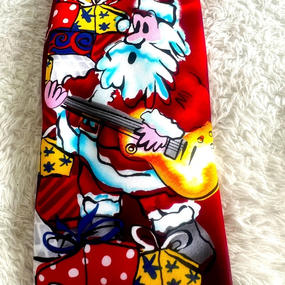 Garcia Christmas Tie 1978 | Santa Reindeer Band Novelty Necktie | Xmas in July